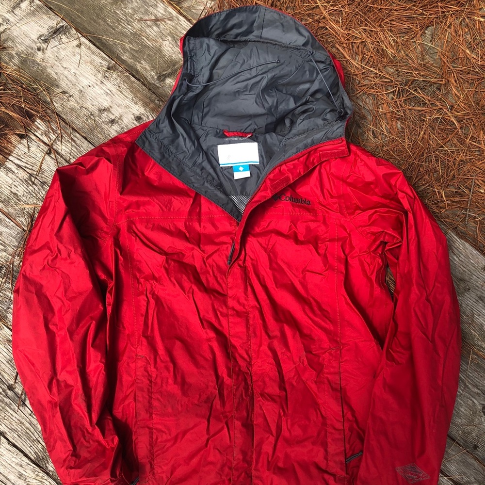 Columbia Red Rain Jacket Coat • Size Small
